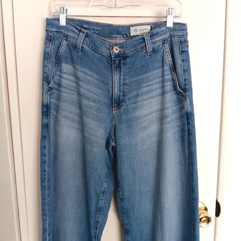 AG Goldshmeid Stella Jean Low Slung Palazzo Wide Leg Super Soft Medium Wash 27 - Picture 5 of 16